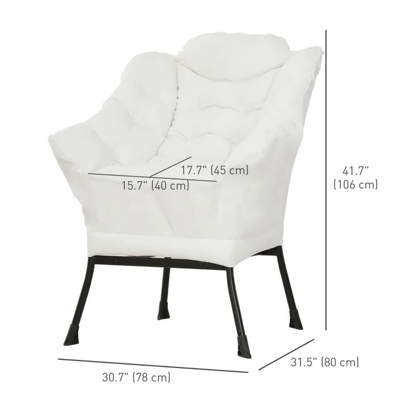 SPECIAL - Modern Accent Chair, Armchair with Side Pockets and Solid Steel Legs