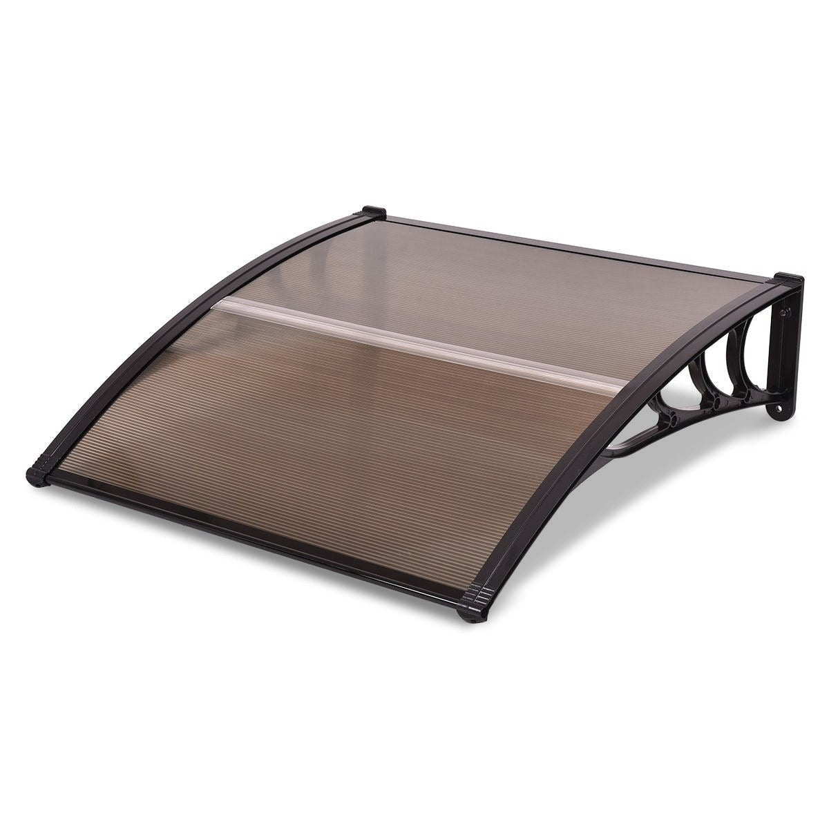 40 x 40 Inch Outdoor Window Awning Canopy, in box unassembled, black with clear glass