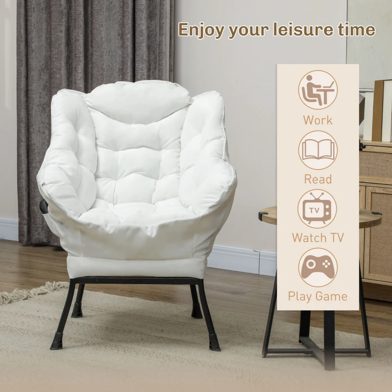SPECIAL - Modern Accent Chair, Armchair with Side Pockets and Solid Steel Legs