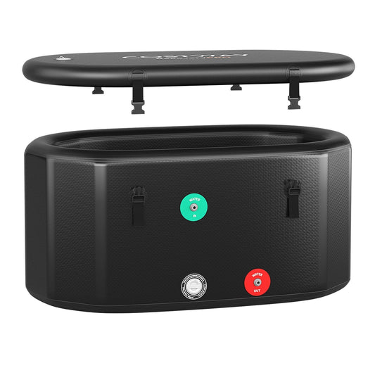 Portable Ice Bath Tub for Home with Lid and Cover-Black (Customer Return)