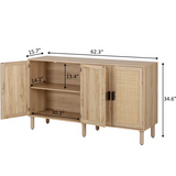 Oakledge 62.3'' Sideboard, Black, Beige Doors, fully assembled