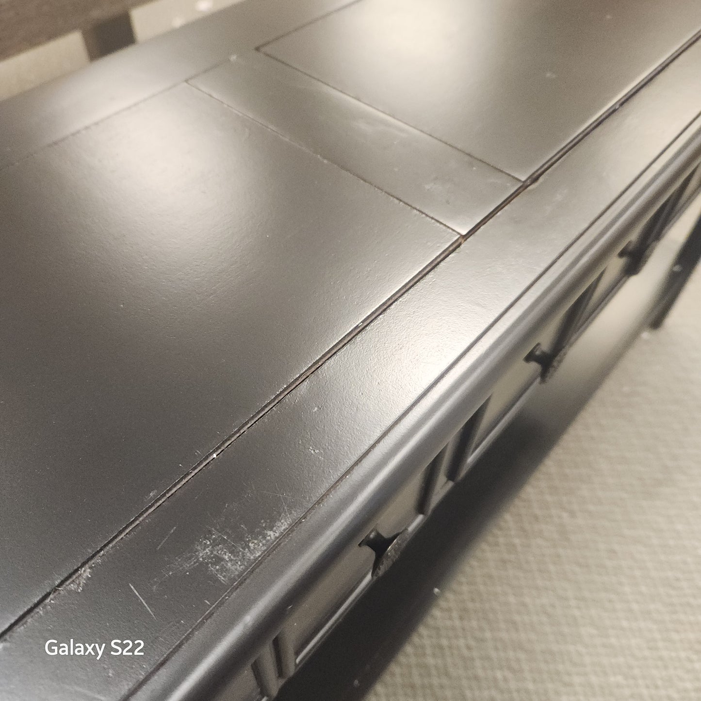 SPECIAL - 60 Inch Sofa Table with 4 Drawers and Open Shelf-Black (Shipping Damage)