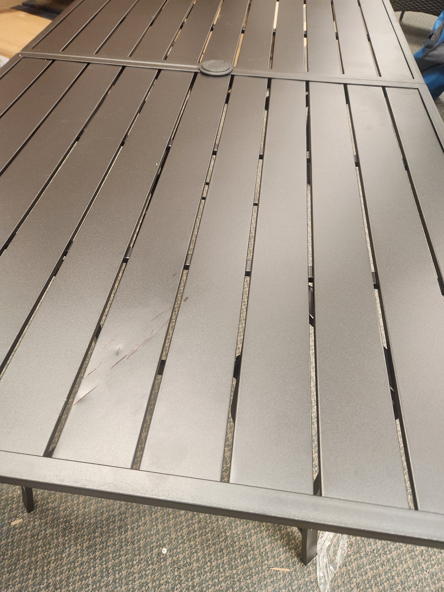 63" x 33" Rectangle Metal Patio Dining Table for 6-Black (Scratch and Dent)
