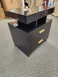 Nightstand, Modern Black Bedside Tables with 2 Storage Drawers (Scratch and Dent)