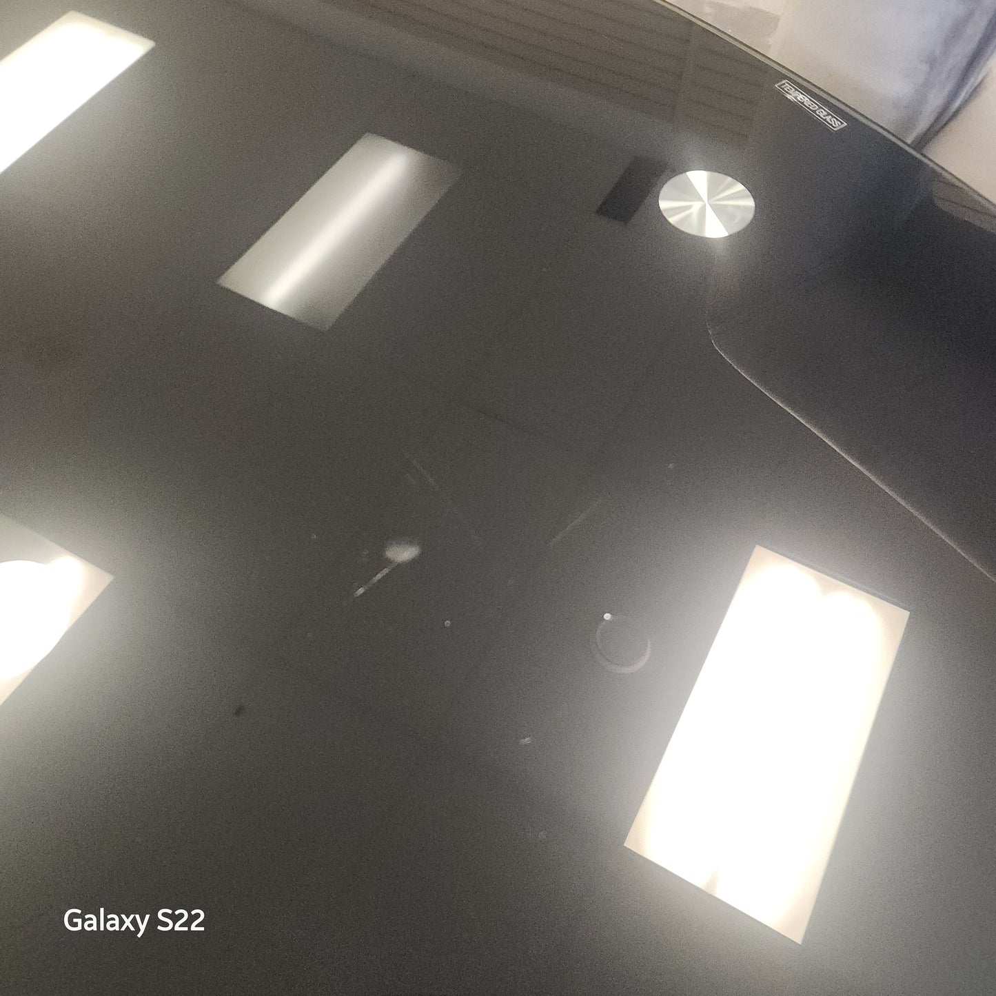 Tempered Glass Oval Side Coffee Table-Black (Scratch and Dent)