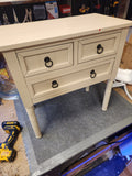 Narrow Console Table with 3 Storage Drawers -Beige (Scratch and Dent)