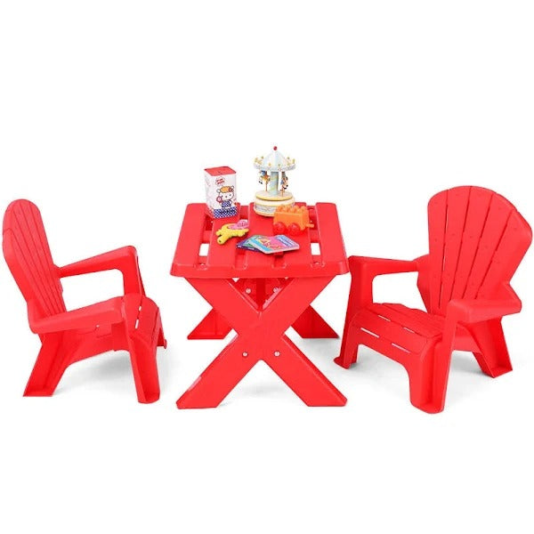 3-Piece Plastic Children's Play Table Chair Set