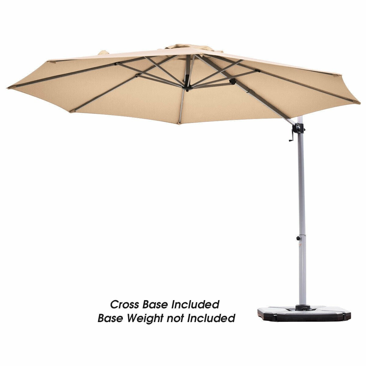 11' Patio Offset Cantilever Umbrella 360° Rotation Aluminum Tilt, reg $423.99