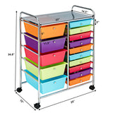 15-Drawer Utility Rolling Organizer Cart Multi-Use Storage, assembled, scratch & dent