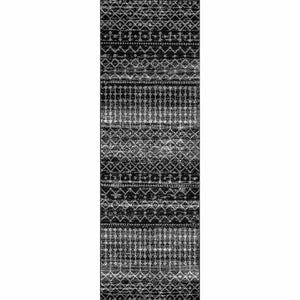 Amandine Geometric Black Area Rug -  Runner 2'6" x 18'