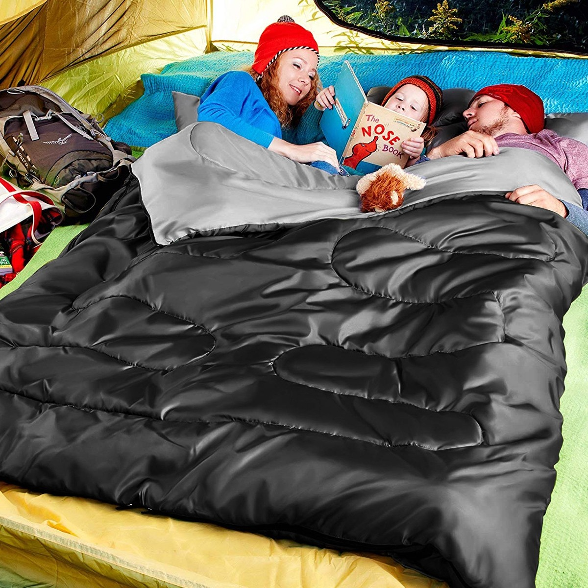 2 Person Waterproof Sleeping Bag with 2 Pillows