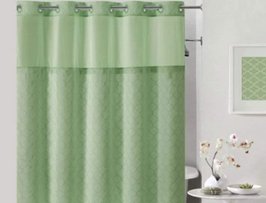 Hookless® Mosaic Shower Curtain | Includes Snap On/Off Replaceable Liner - Sage