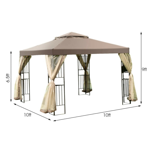 Outdoor 10'x10' Gazebo Canopy Shelter Awning Tent Patio Screw-free structure