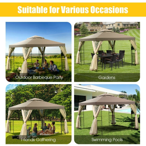 Outdoor 10'x10' Gazebo Canopy Shelter Awning Tent Patio Screw-free structure