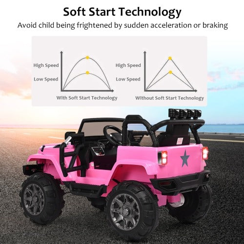 12V Kids Ride On Truck w/Bluetooth Remote Control/MP3 Music/LED Lights