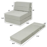 Tri-Fold Fold Down Chair Flip Out Lounger Convertible Sleeper Bed - HW58039GR