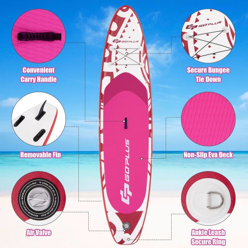 Goplus 11'Inflatable Stand Up Paddle Board SUP W/Carrying Bag Aluminum Paddle and pump