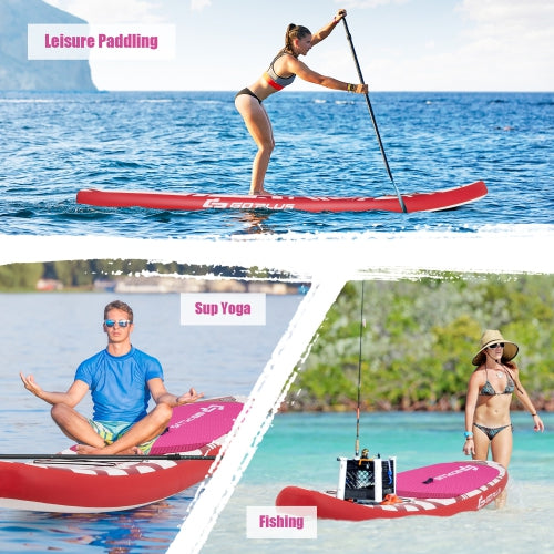 Goplus 11'Inflatable Stand Up Paddle Board SUP W/Carrying Bag Aluminum Paddle and pump