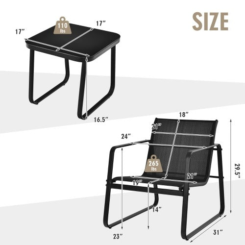 3PCS Patio Bistro Furniture Set *UNASSEMBLED/IN BOX* - NP10061BK