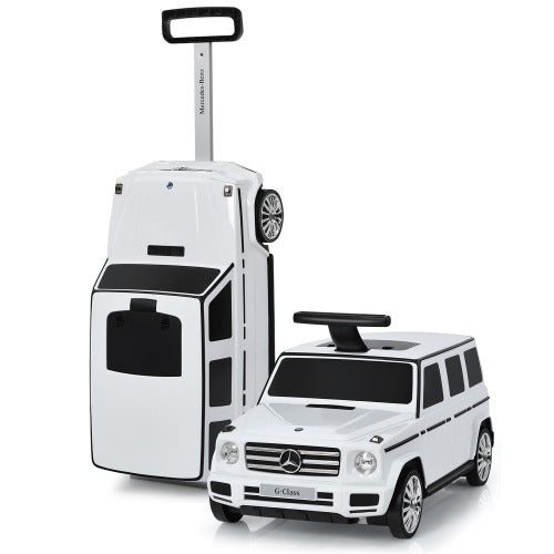 2-in-1 Kids Ride On Car Toy Toddler Travel Suitcase Licensed Mercedes Benz, reg $257.99