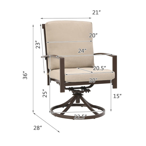 Set of 2 Patio Swivel  hairs Cushioned Armrest, in box unassembled - NP10081WL