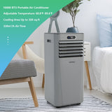 10000 BTU Portable Air Conditioner, Extra Discount,  Missing Remote Control, Grey