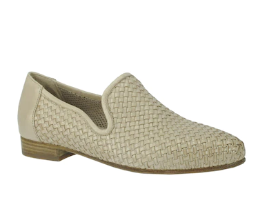 Yara Woven Smoking Slipper - FAWN - SIZE 7.5