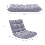 14-Position Adjustable Cushioned Floor Chair, Grey