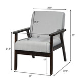 Solid Rubber Wood Fabric Accent Armchair *SCRATCH & DENT* - HW65639SL-SD