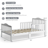 Classic Design Kids Wood Toddler Bed Frame with Two Side Safety Guardrails *FULLY ASSEMBLED*