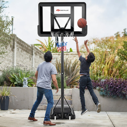 Adjustable Portable Basketball Hoop Stand with Shatterproof Backboard Wheels *UNASSEMBLED/IN BOX*