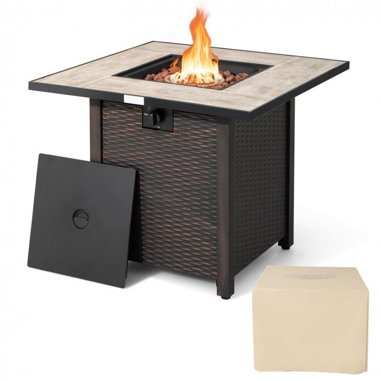 Berlin 30 Inch Square Propane Gas Fire Pit Table *UNASSEMBLED/NEW IN BOX*