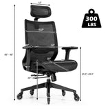 Adjustable Mesh Computer Chair with Sliding Seat and Lumbar Support