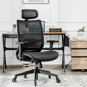 Adjustable Mesh Computer Chair with Sliding Seat and Lumbar Support