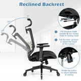 Adjustable Mesh Computer Chair with Sliding Seat and Lumbar Support