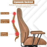 High Back Ergonomic Office Chair with Suede Fabric