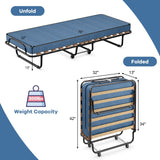 Portable Folding Bed with Foam Mattress and Sturdy Metal Frame