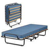 Portable Folding Bed with Foam Mattress and Sturdy Metal Frame