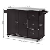 Kitchen Island 2-Door, Stainless Steel Top, Scratch & Dent inside drawer, Assembled