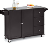 Kitchen Island 2-Door, Stainless Steel Top, Scratch & Dent inside drawer, Assembled