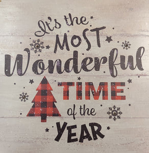 MDF 16″X16″ 4 LED " IT'S THE MOST WONDERFUL TIME OF THE YEAR"