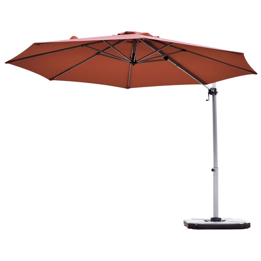 11' Patio Offset Cantilever Umbrella 360° Rotation Aluminum Tilt, 1 box unassembled, reg $423.99