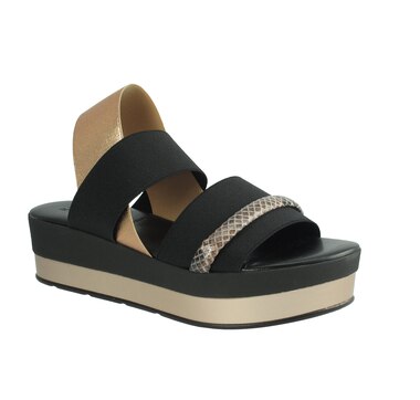 XIN PLATFORM SANDAL - BLACK/ROSE GOLD - SIZE 7.5/8