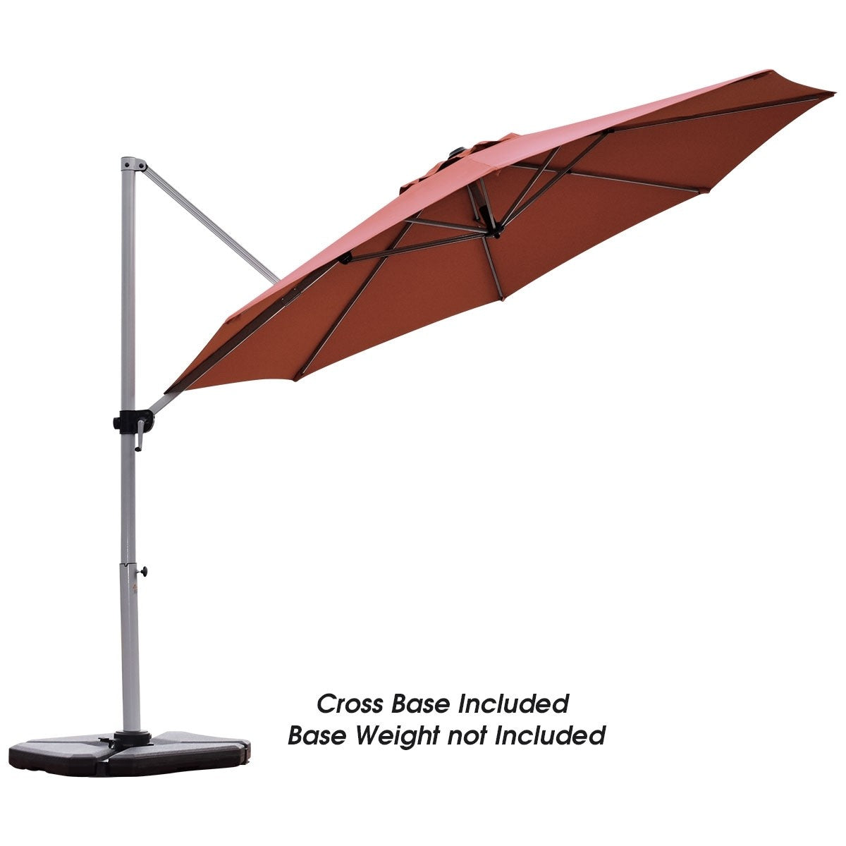 11' Patio Offset Cantilever Umbrella 360° Rotation Aluminum Tilt, 1 box unassembled, reg $423.99