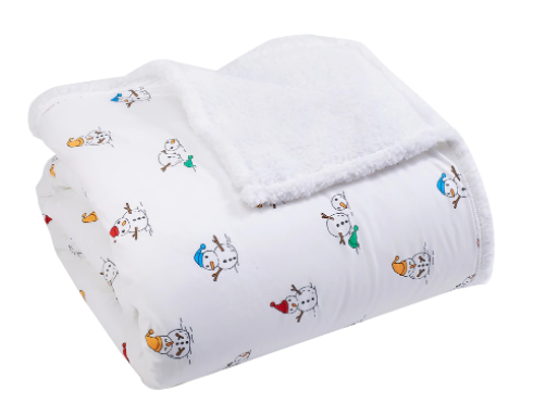 HomeSuite Micro Flannel to Sherpa Backed Blanket - KING - SNOWMAN