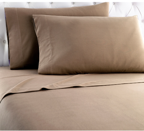 HomeSuite Micro Flannel 6-Piece Sheet Set - QUEEN - HAZELNUT