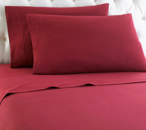 HomeSuite Micro Flannel 6-Piece Sheet Set - QUEEN - WINE