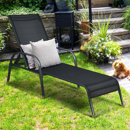 Patio Chaise Lounge Outdoor Folding Recliner Chair, 1 Box unassembled