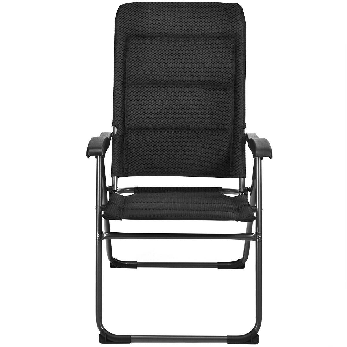 Outdoor Folding Patio Chair with Adjustable Backrest - OP70271BK