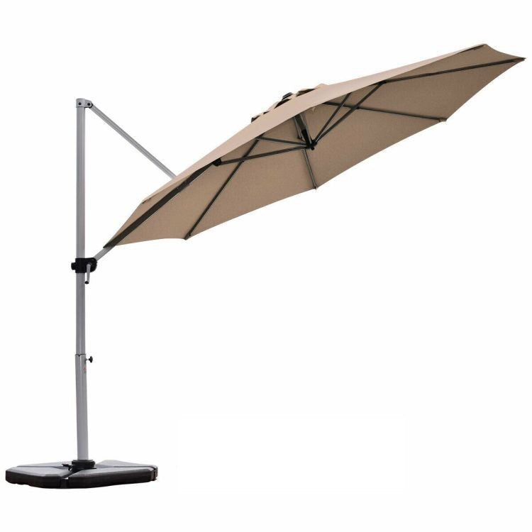 11' Patio Offset Cantilever Umbrella 360° Rotation Aluminum Tilt, reg $423.99